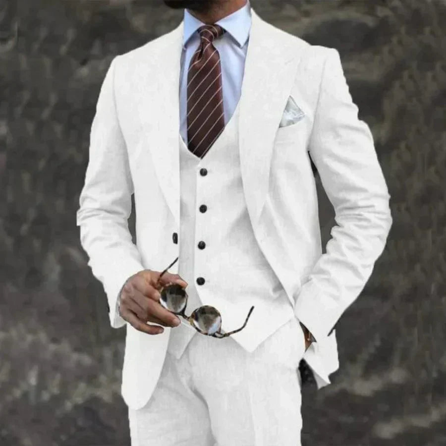 Tailored Slim Fit Three Piece Blazer Waistcoat Suit for Men | Formal Wear