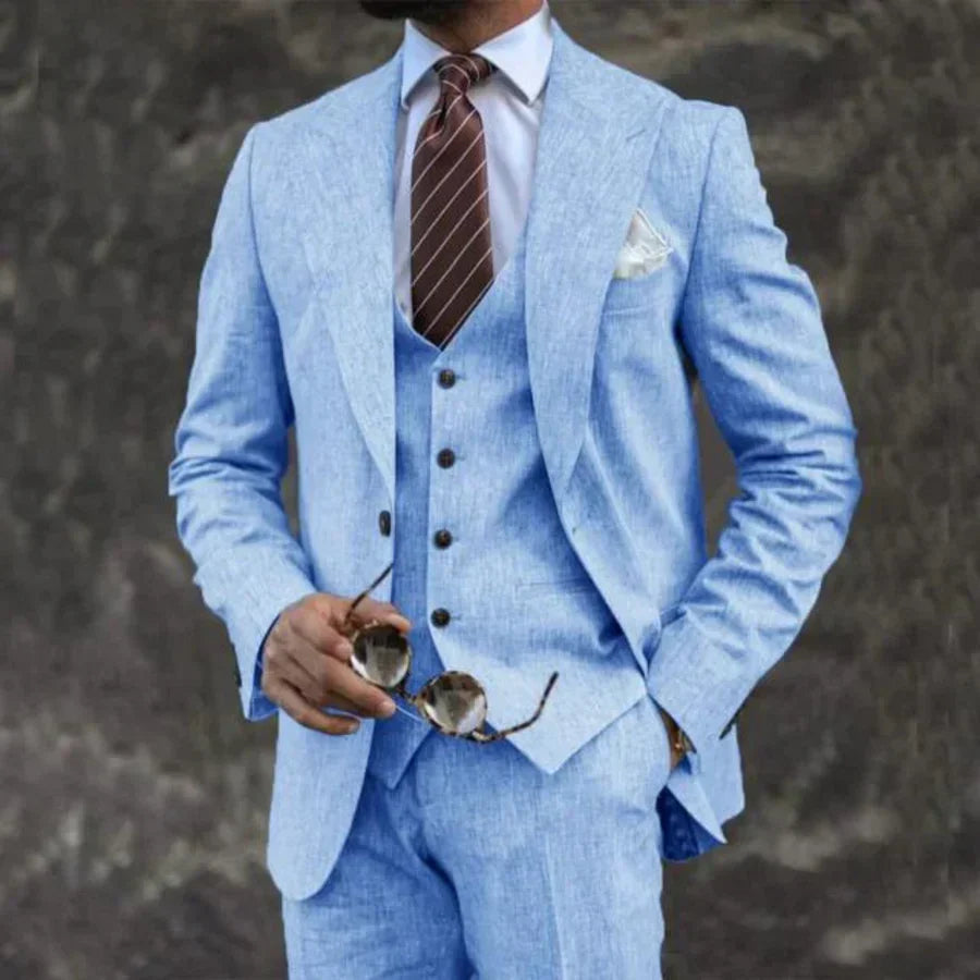 Tailored Slim Fit Three Piece Blazer Waistcoat Suit for Men | Formal Wear