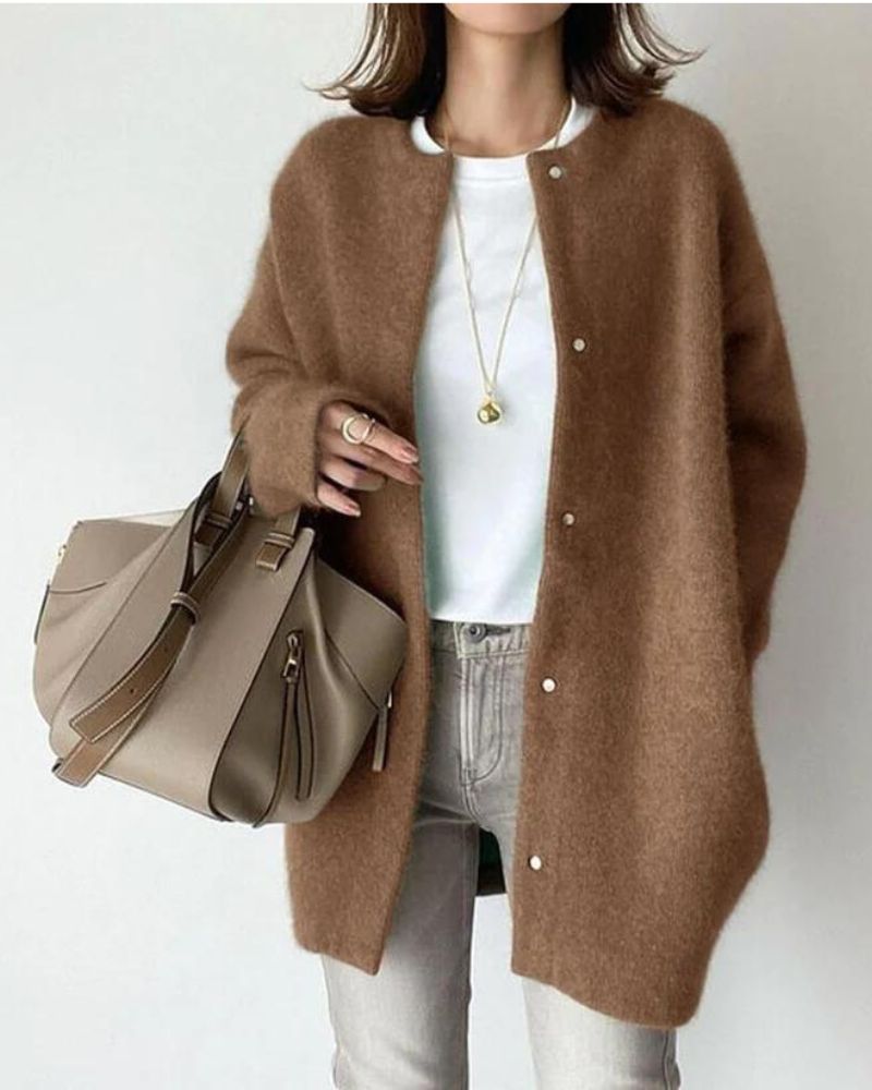 Women's Cardigan Sweater – Elegant Open-Front Sweater for Fall and Winter