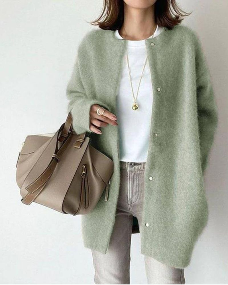 Women's Cardigan Sweater – Elegant Open-Front Sweater for Fall and Winter