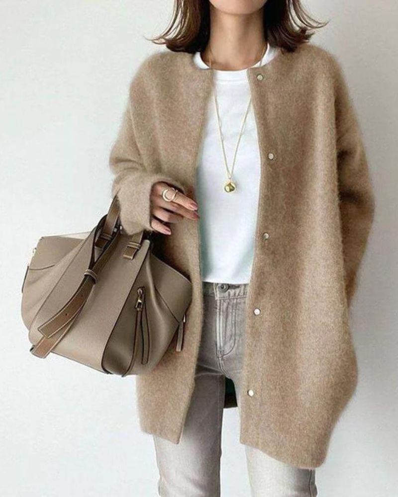 Women's Cardigan Sweater – Elegant Open-Front Sweater for Fall and Winter