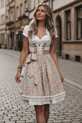 Embroidered Midi Dress with Hidden Zip Closure for Women | Evening Occasion
