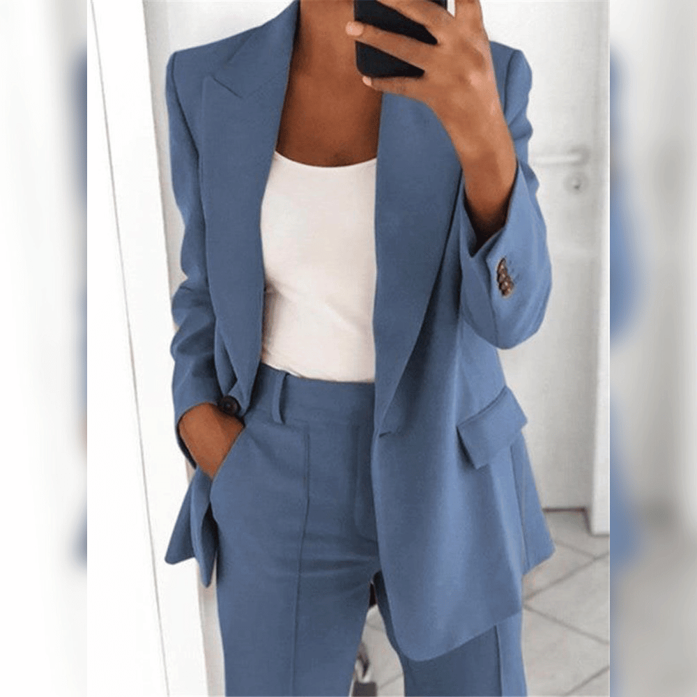 Tailored Two Piece Blazer and Pants Suit Set for Women | Office Event Wear