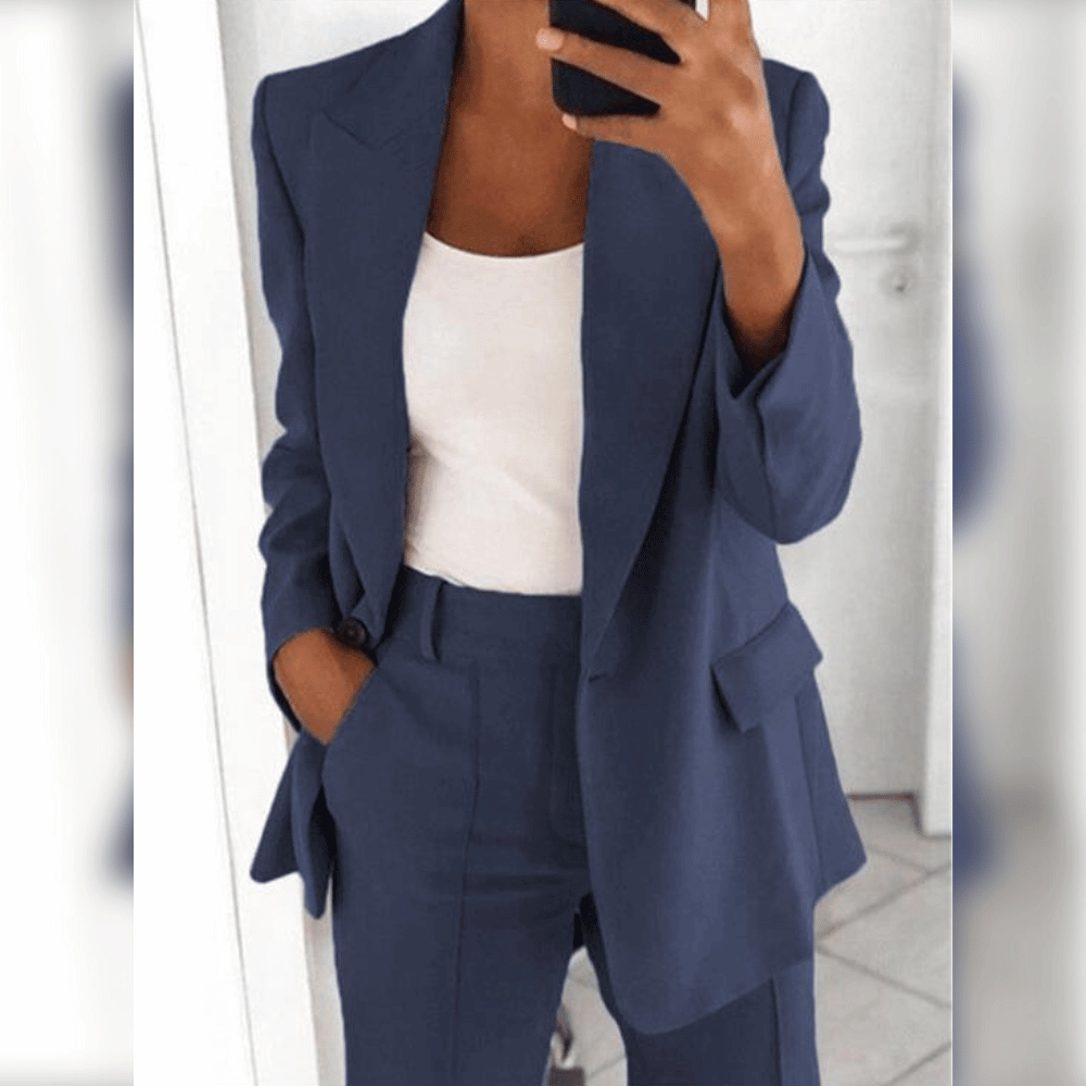Tailored Two Piece Blazer and Pants Suit Set for Women | Office Event Wear