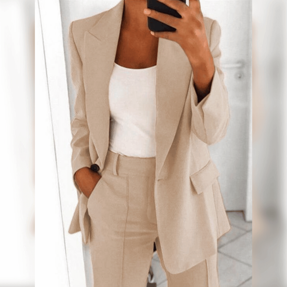 Tailored Two Piece Blazer and Pants Suit Set for Women | Office Event Wear