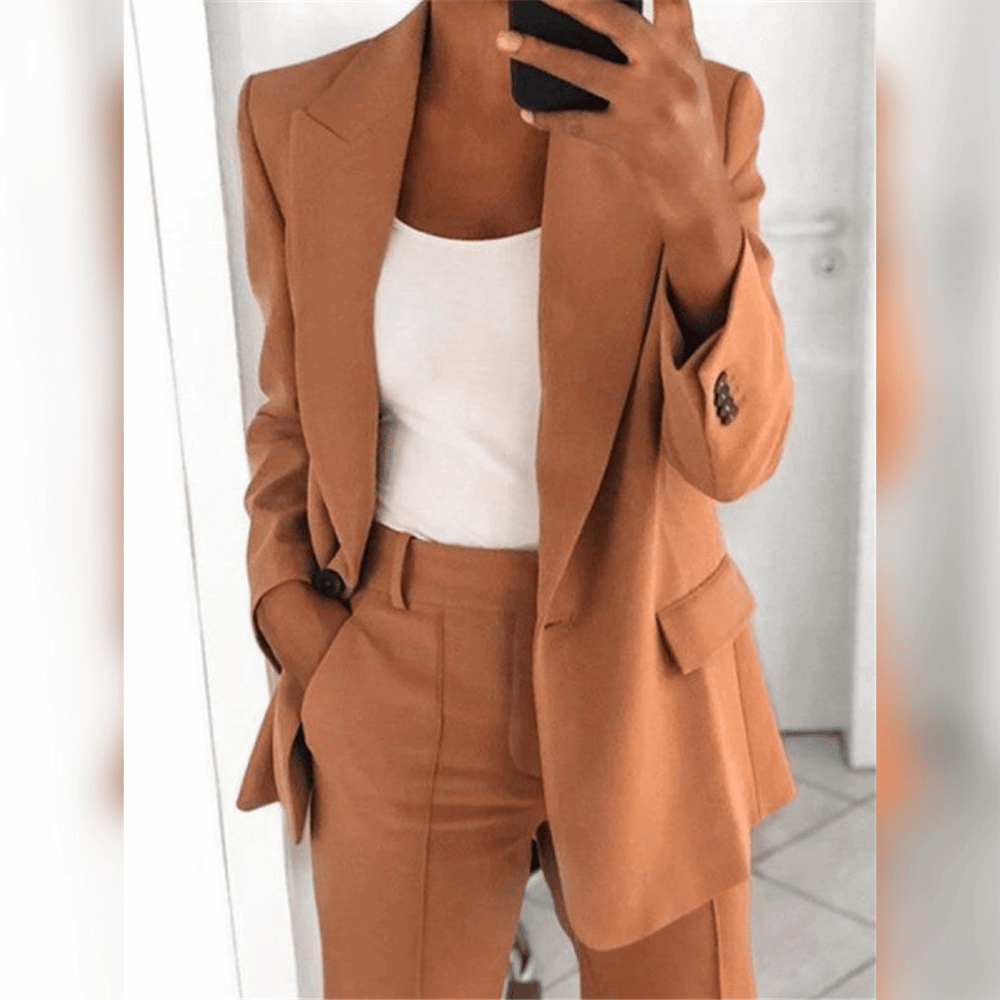Tailored Two Piece Blazer and Pants Suit Set for Women | Office Event Wear