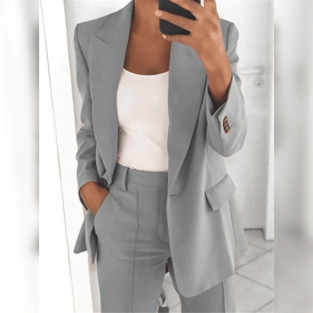 Tailored Two Piece Blazer and Pants Suit Set for Women | Office Event Wear
