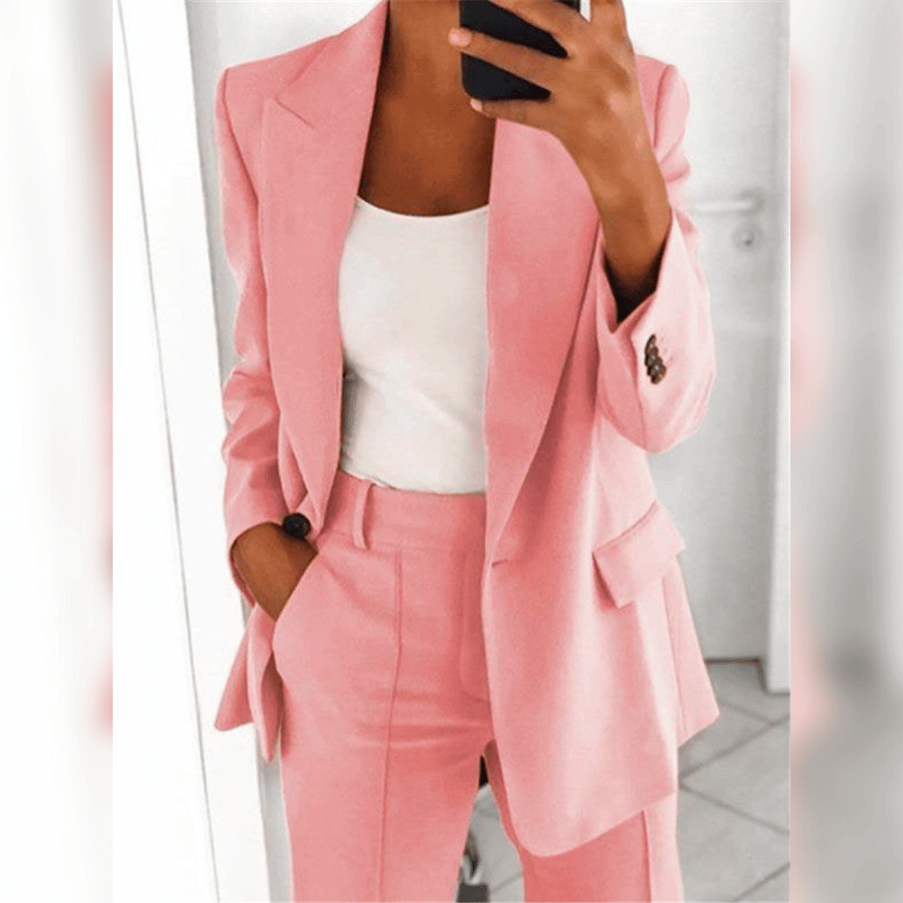 Tailored Two Piece Blazer and Pants Suit Set for Women | Office Event Wear