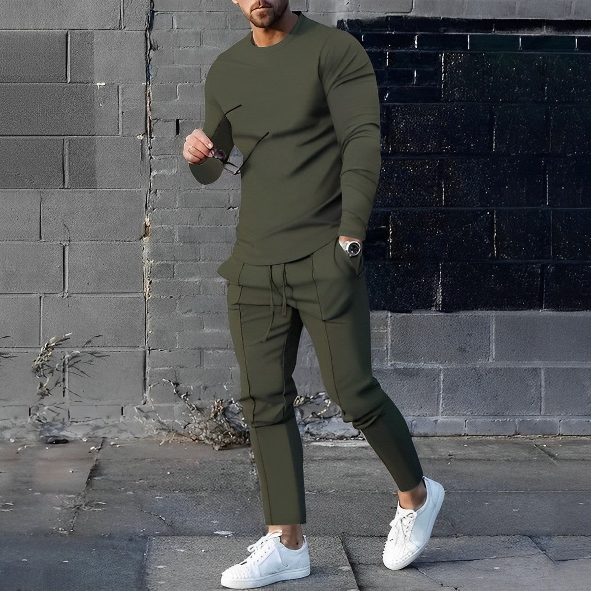 Lightweight Breathable Elastic Waist Two Piece Set for Men | Weekend Wear