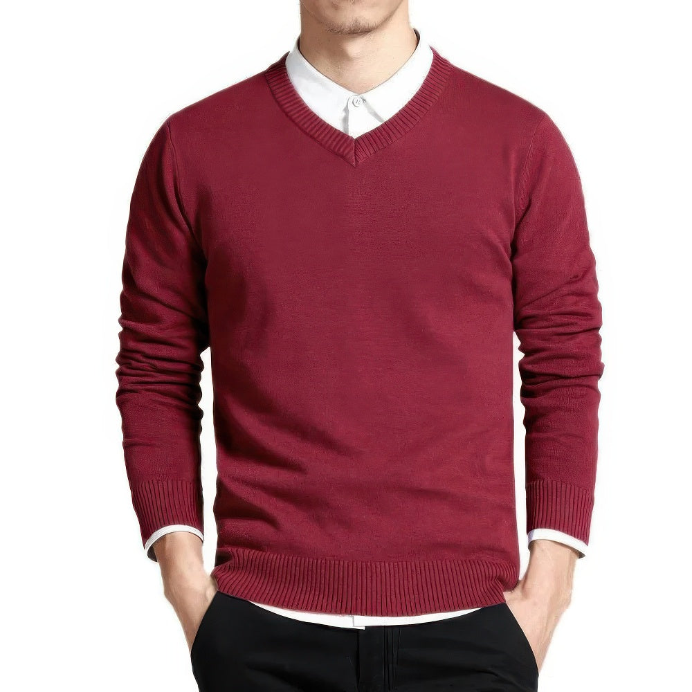 Men's Sweater | V-Neck Long Sleeve Pullover for Work and Everyday Wear