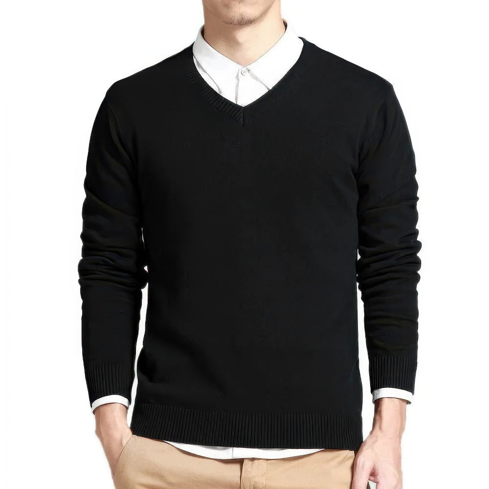 Men's Sweater | V-Neck Long Sleeve Pullover for Work and Everyday Wear