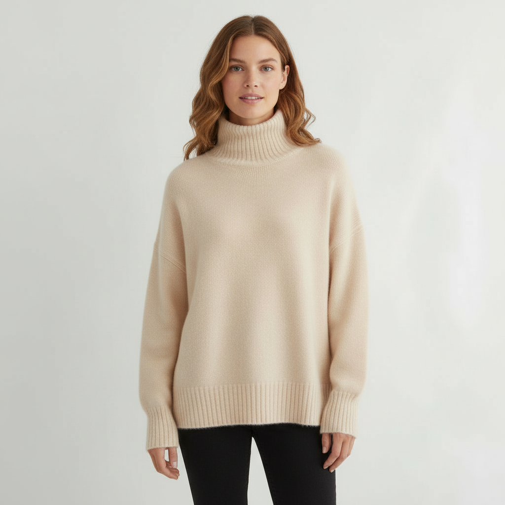 Women's Sweater | Long Sleeve Turtleneck Pullover Top Fit