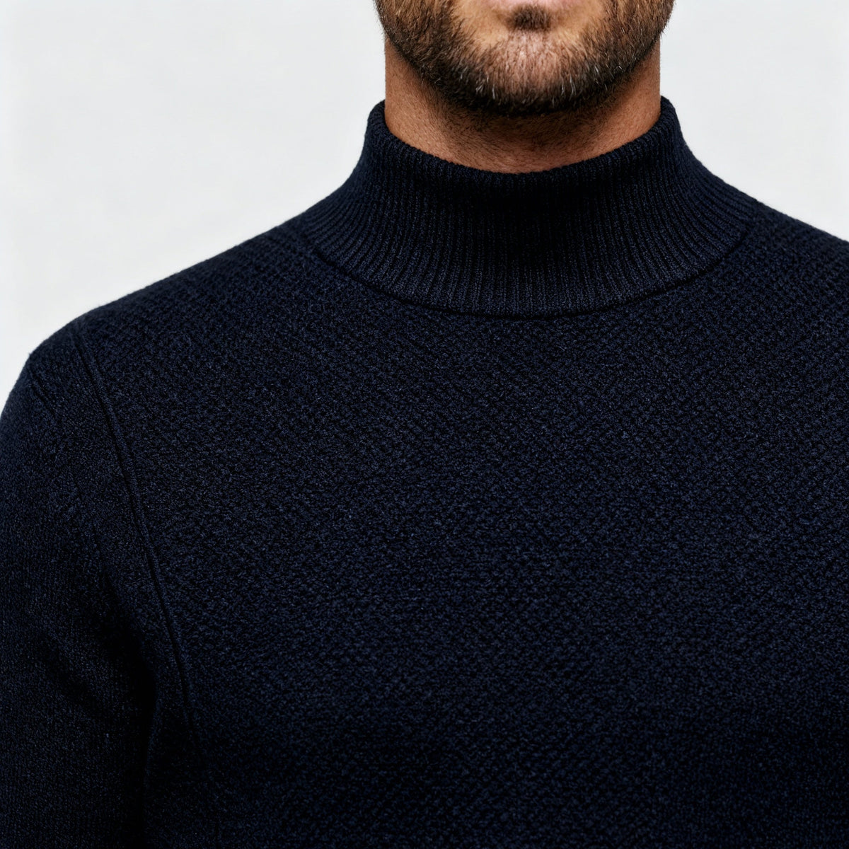 Knit Crew Neck Long Sleeve Pullover Sweater with Ribbed Cuffs for Men