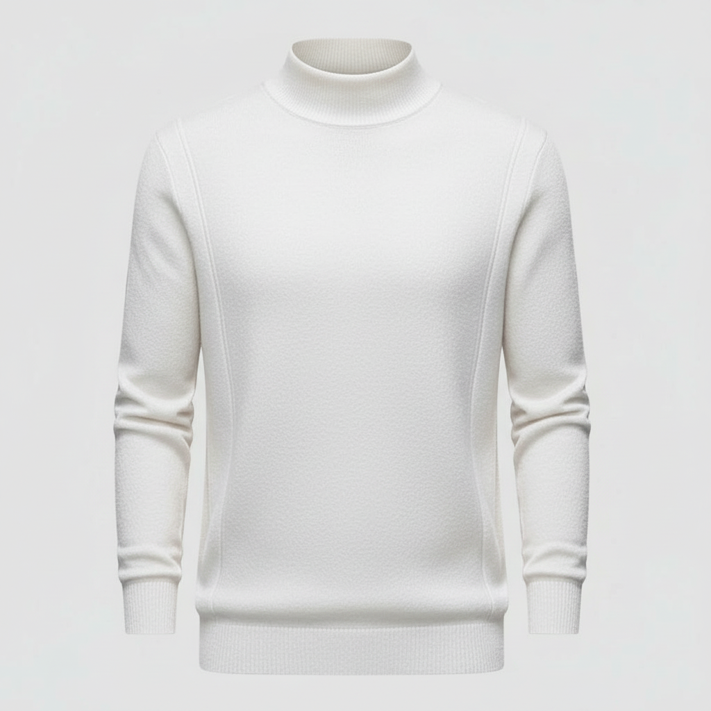 Knit Crew Neck Long Sleeve Pullover Sweater with Ribbed Cuffs for Men