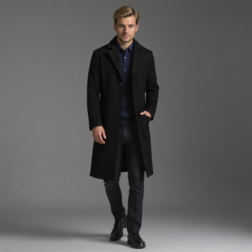 Slim Fit Winter Overcoat for Men | Business Wear