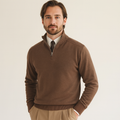 Men's Sweater | Half-Zip Design with High Collar
