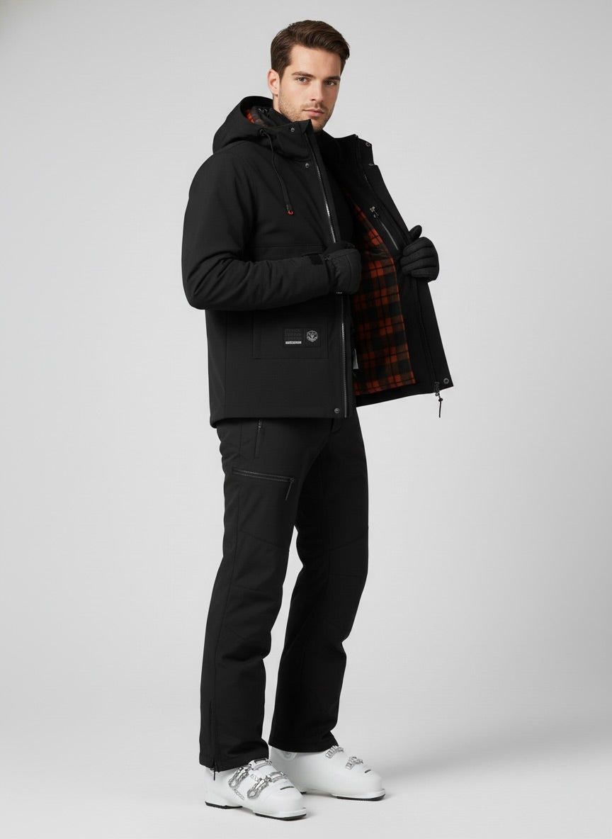 Waterproof Detachable Hood Zip Closure Jacket for Men | Outdoor Wear