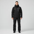 Black Hooded Ski Jacket and Pants Set for Men | Snowboard Winter Outfit