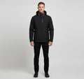 Black Softshell Full Zip Jacket for Men | Hip Length Outdoor Wear
