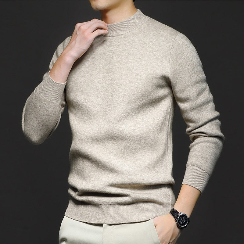 Ribbed Crew Neck Pullover Sweater for Men | Casual Everyday Layering