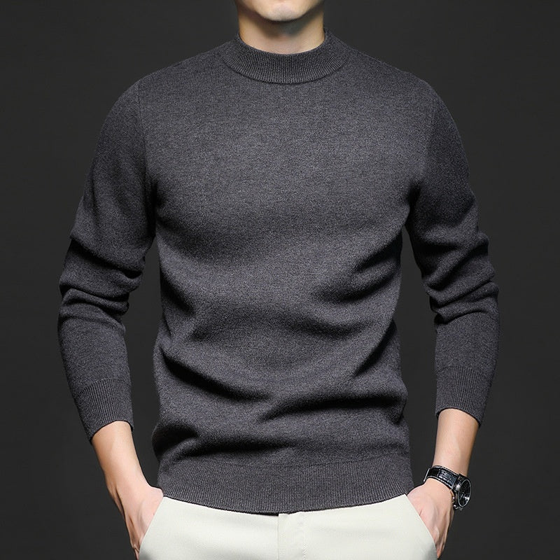 Ribbed Crew Neck Pullover Sweater for Men | Casual Everyday Layering
