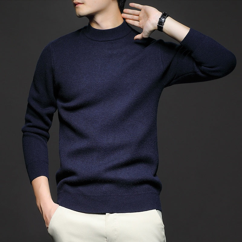 Ribbed Crew Neck Pullover Sweater for Men | Casual Everyday Layering