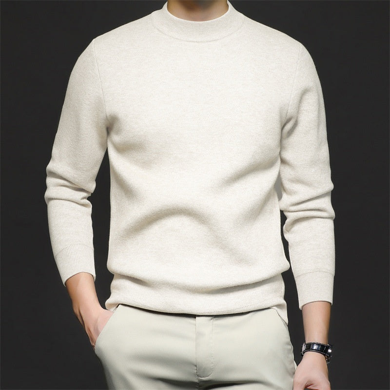 Ribbed Crew Neck Pullover Sweater for Men | Casual Everyday Layering