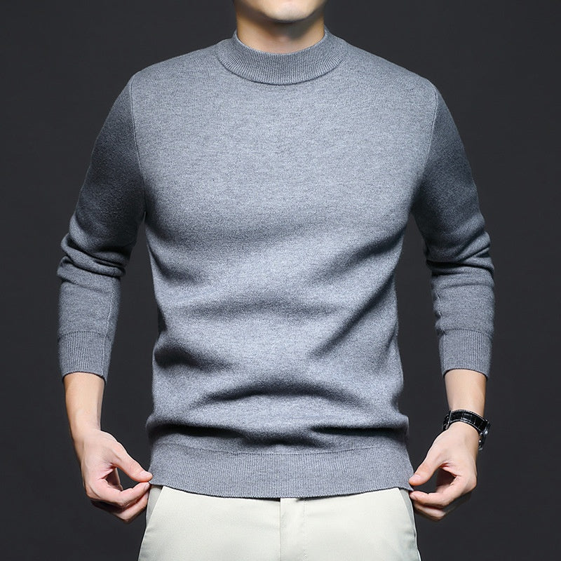 Ribbed Crew Neck Pullover Sweater for Men | Casual Everyday Layering
