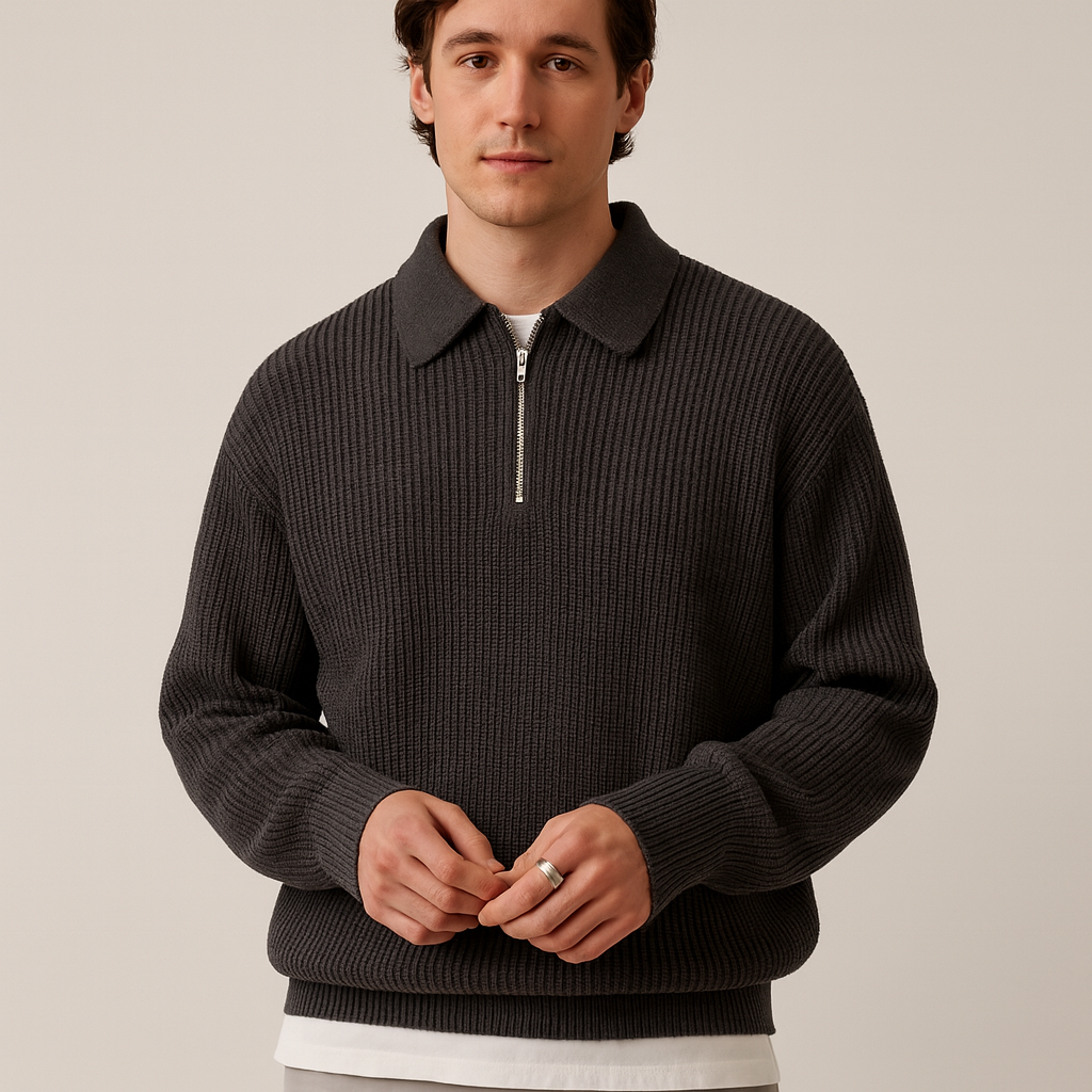 Men's Sweater | Zip-Up Regular Fit with Long Sleeves