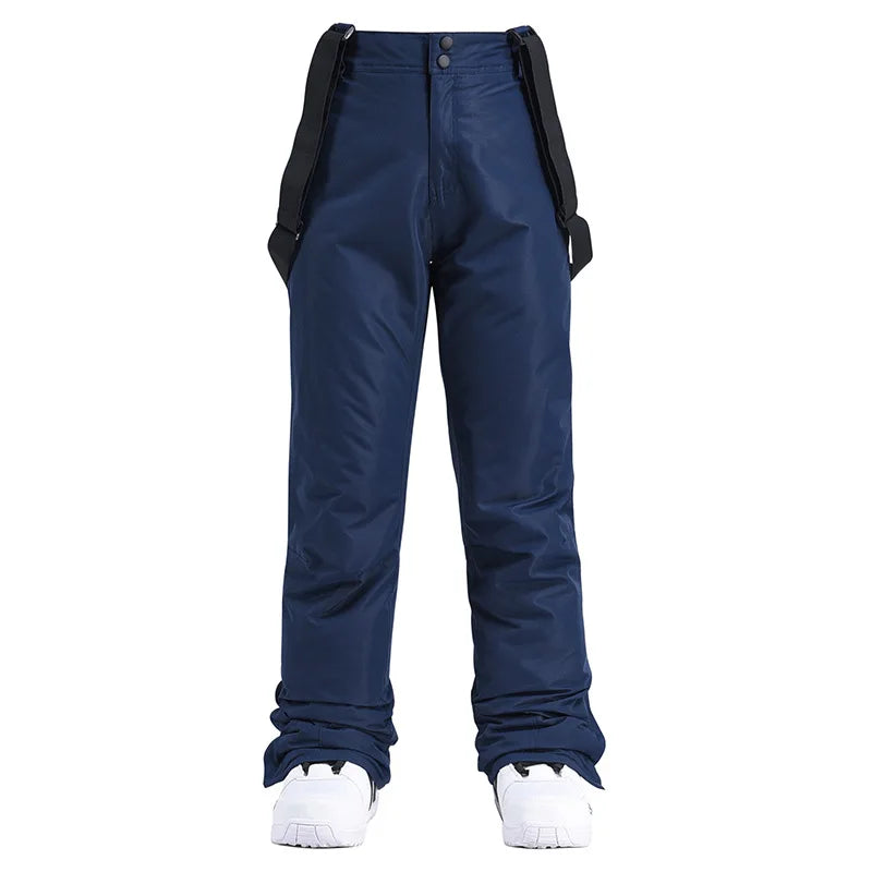 Wide Leg Straight Fit Winter Outdoor Pants with Adjustable Suspenders for Women