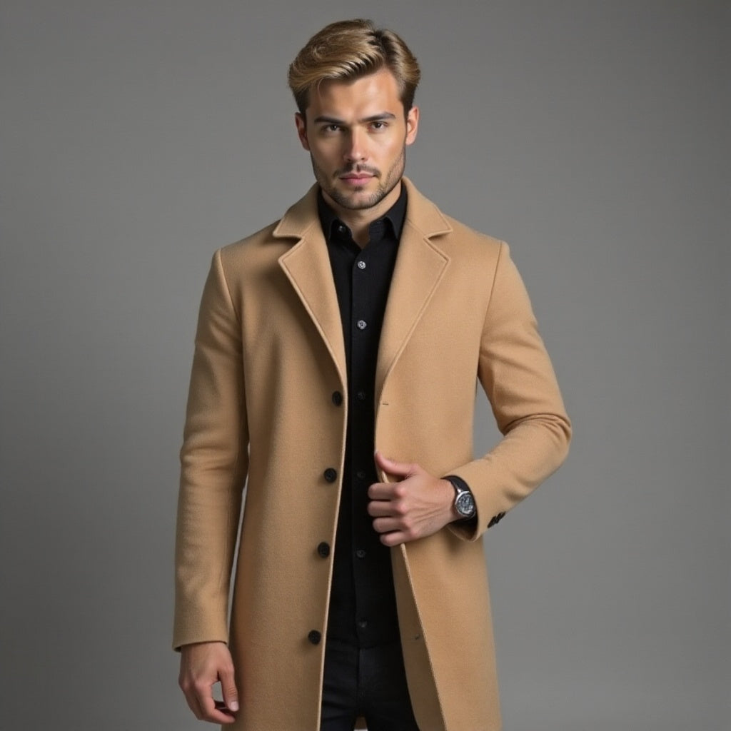 Slim Fit Winter Overcoat for Men | Business Wear