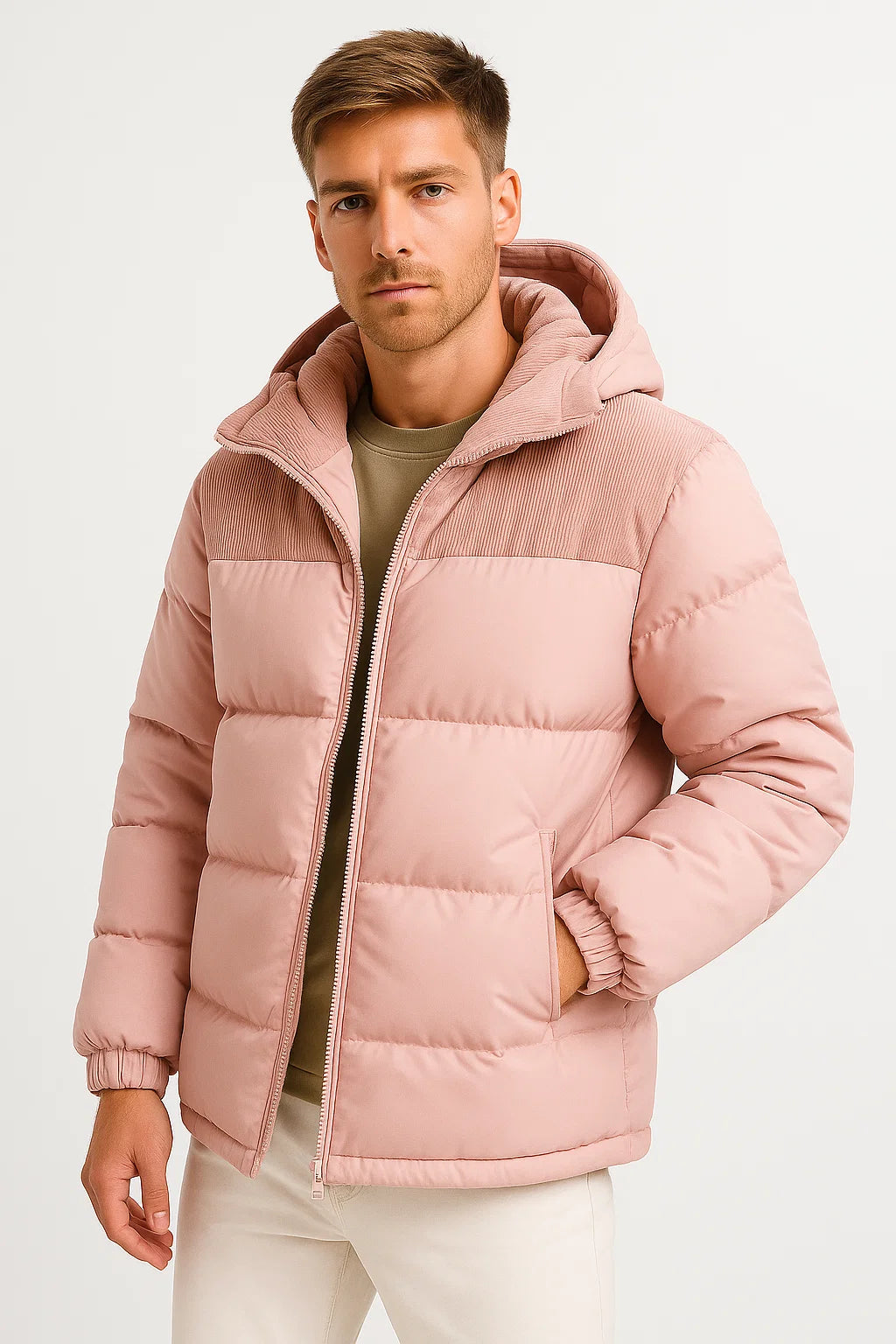 Lightweight Padded Hooded Jacket for Men | Winter Outdoor Wear