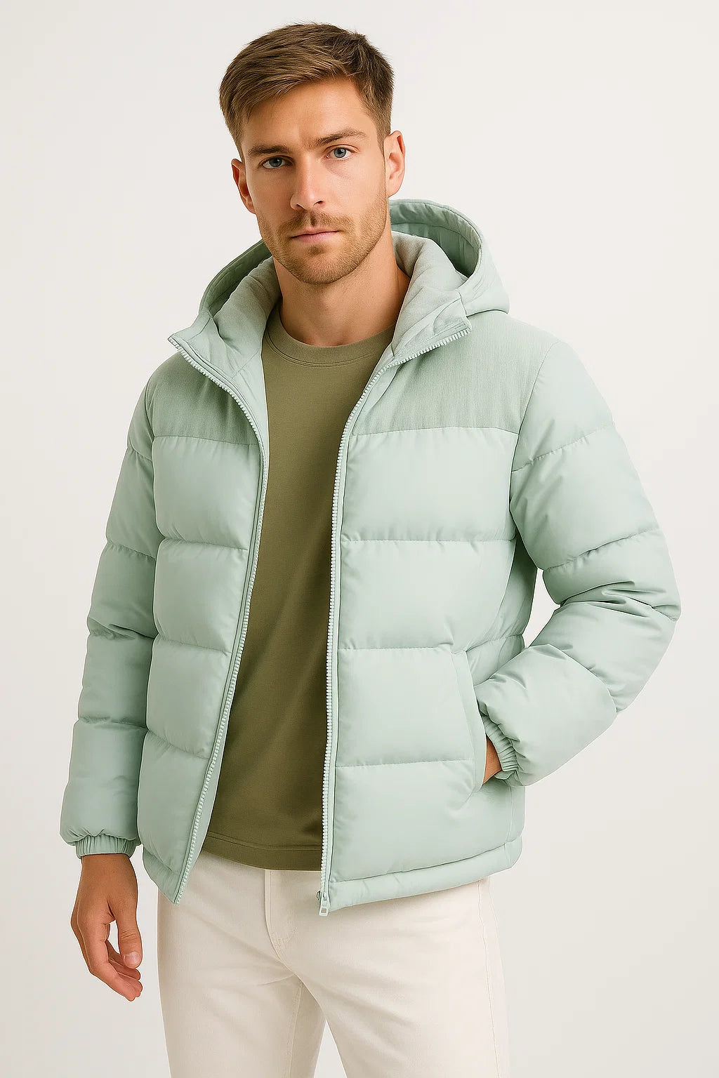 Lightweight Padded Hooded Jacket for Men | Winter Outdoor Wear