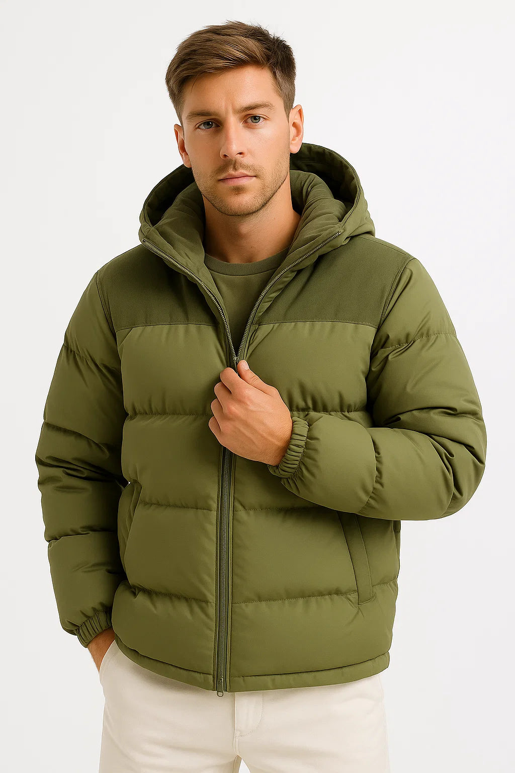 Lightweight Padded Hooded Jacket for Men | Winter Outdoor Wear