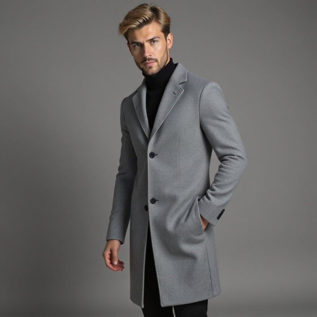 Slim Fit Winter Overcoat for Men | Business Wear