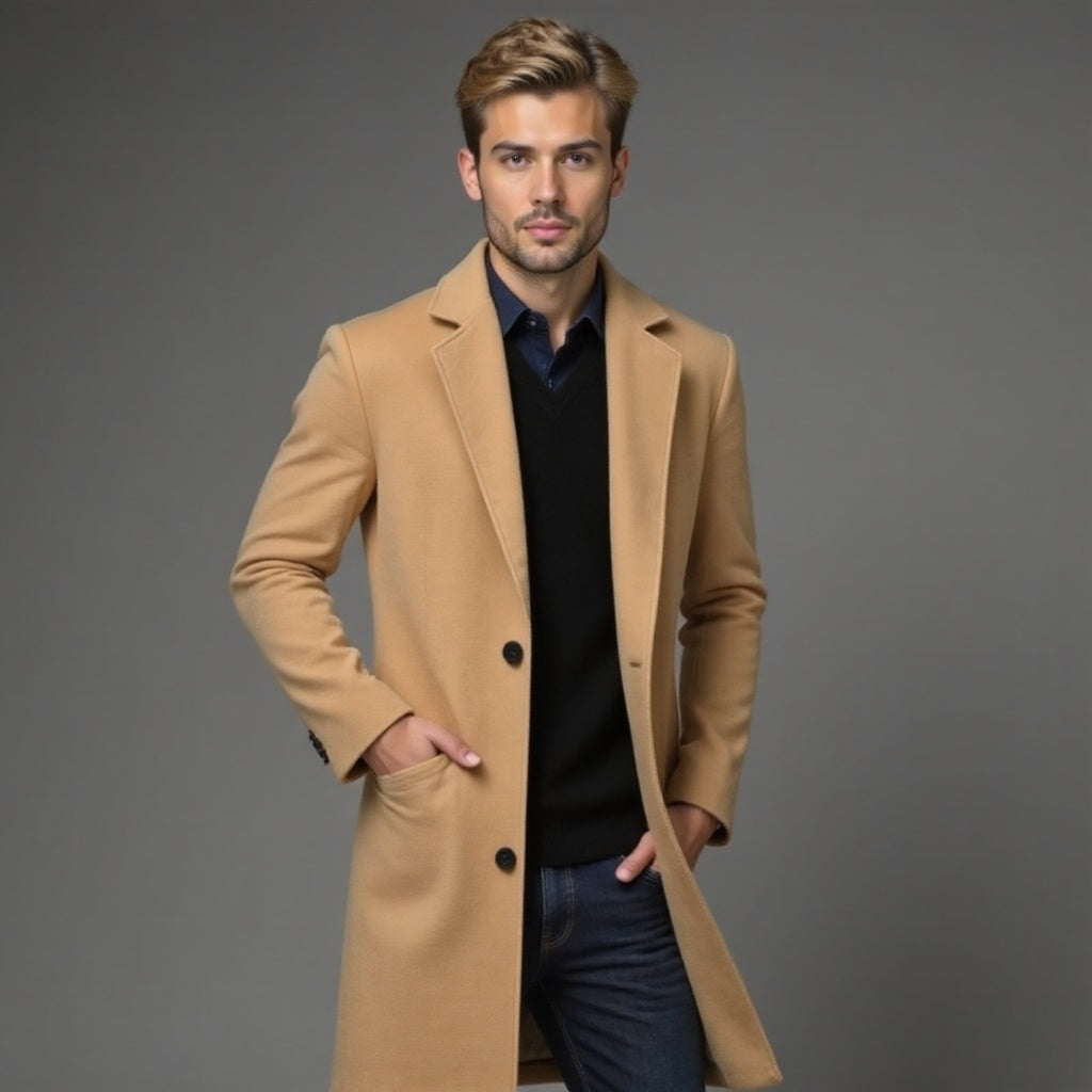 Slim Fit Winter Overcoat for Men | Business Wear