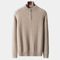 Men's Knitted Sweater | Short Zip Cable Knit