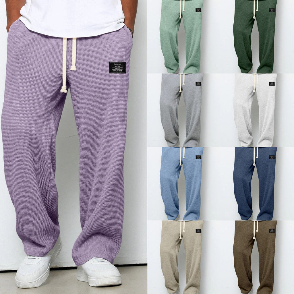 Breathable Relaxed Fit Adjustable Waist Casual Pants for Men | Everyday Wear