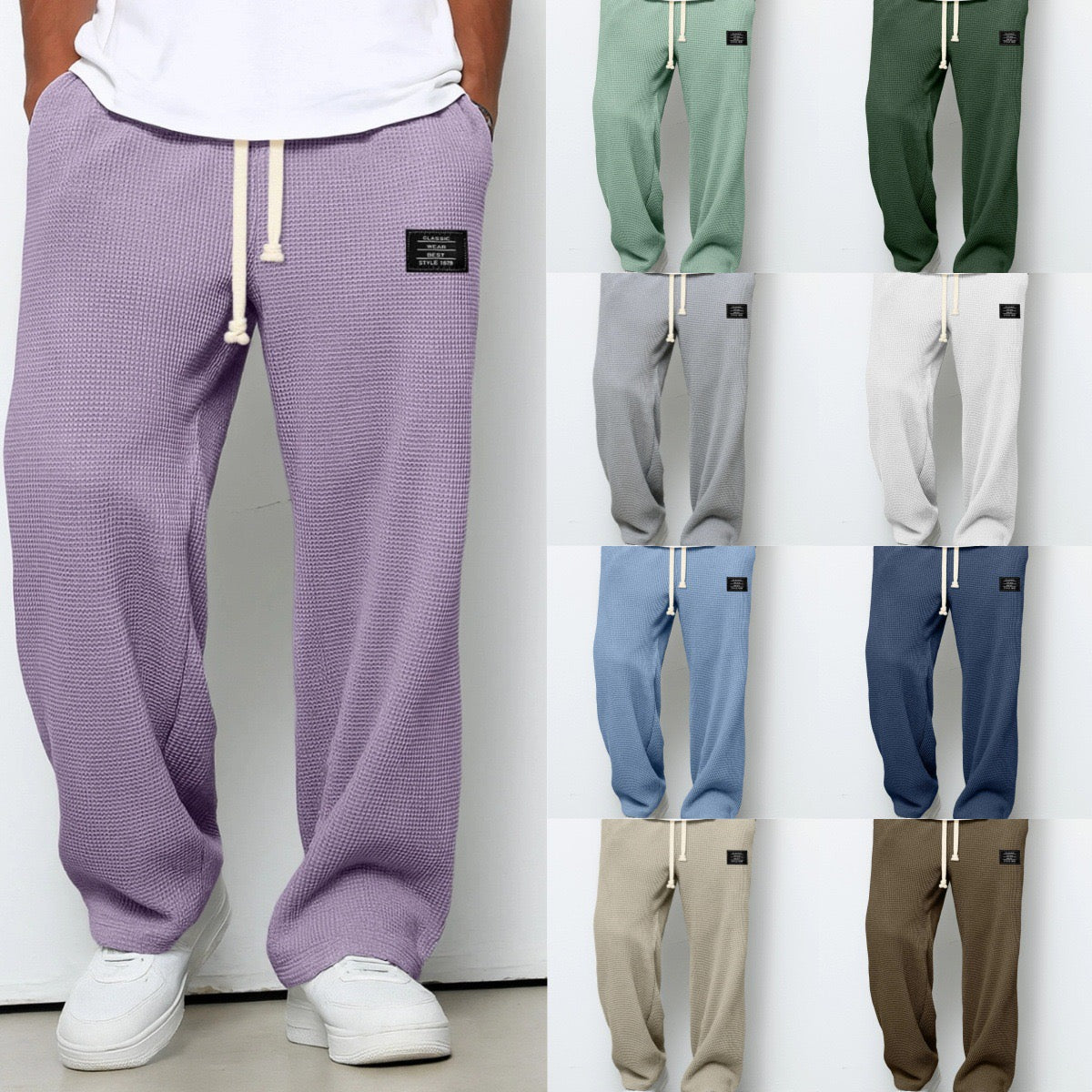 Breathable Relaxed Fit Adjustable Waist Casual Pants for Men | Everyday Wear