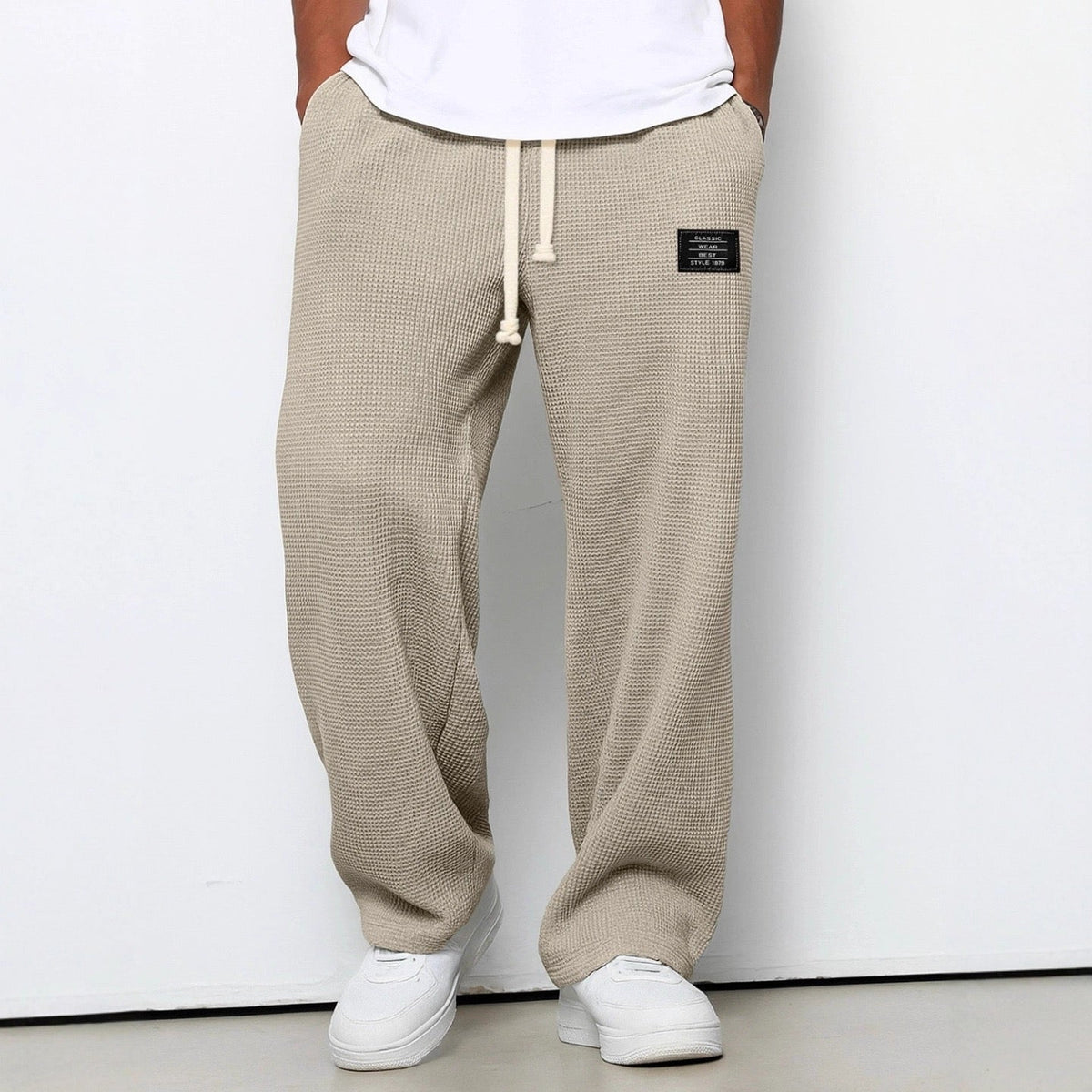 Breathable Relaxed Fit Adjustable Waist Casual Pants for Men | Everyday Wear