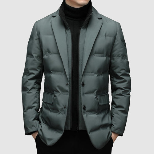 Black Structured Collar Fitted Parka for Men | Cold Weather Outerwear