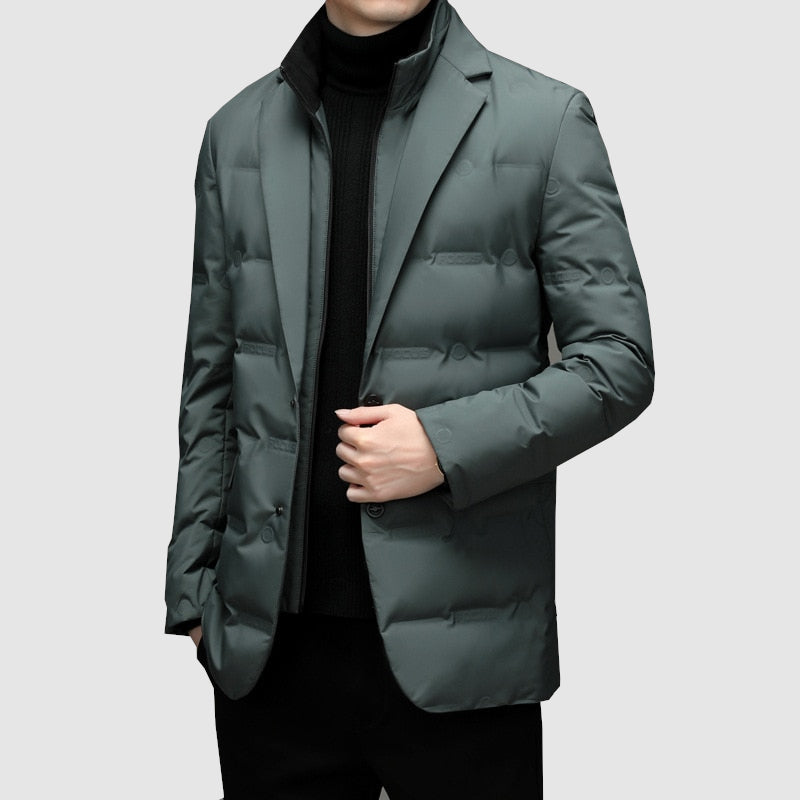 Men's Parka Jacket | Fitted Cut with Collar for Cold Weather