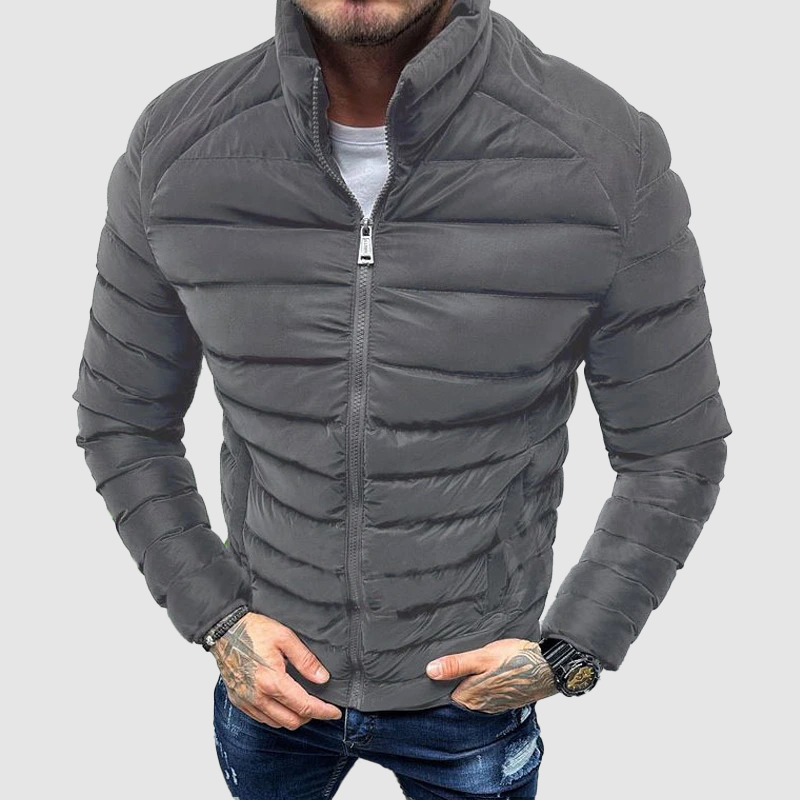 Men's Quilted Jacket | Warm Everyday Jacket with Zipper