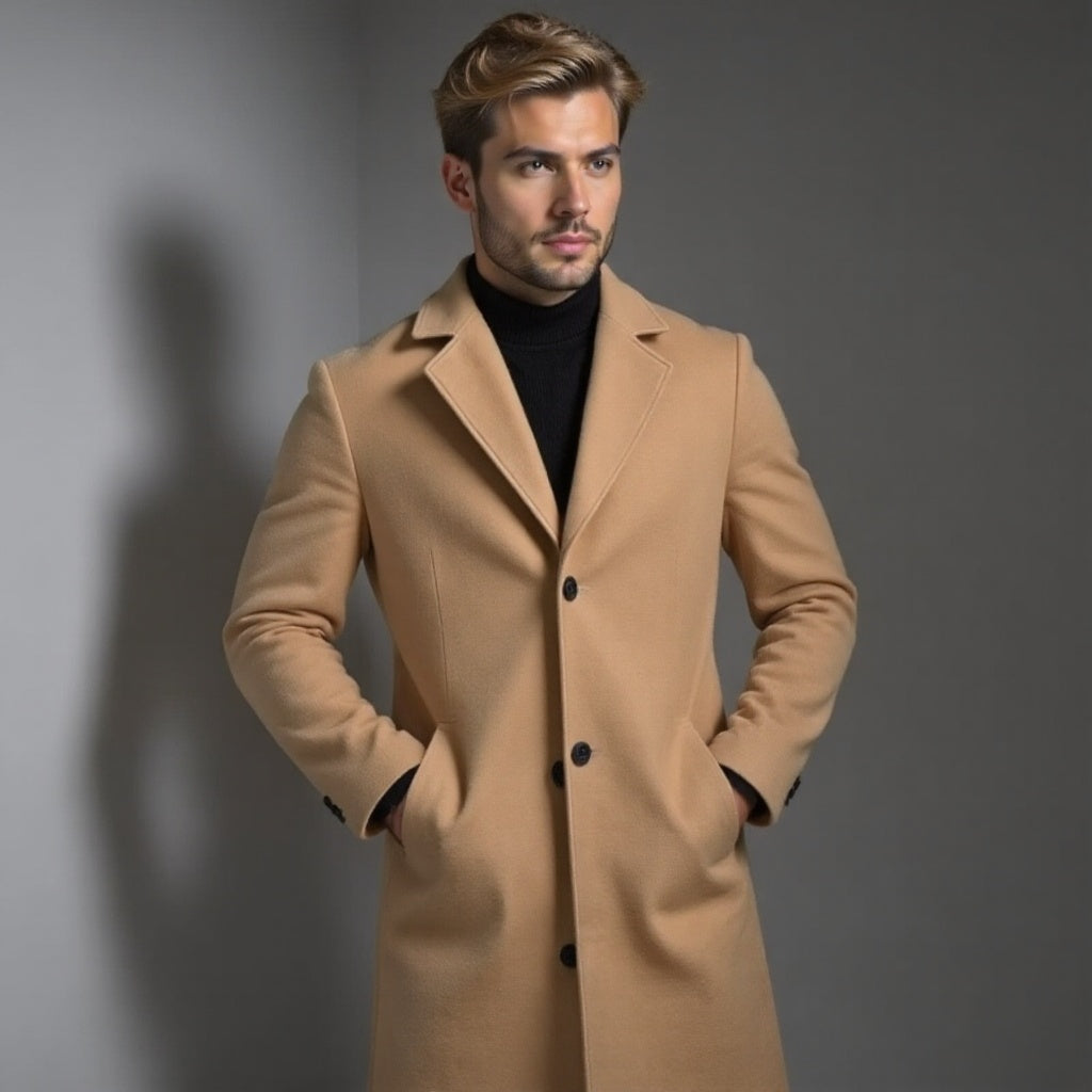 Slim Fit Winter Overcoat for Men | Business Wear