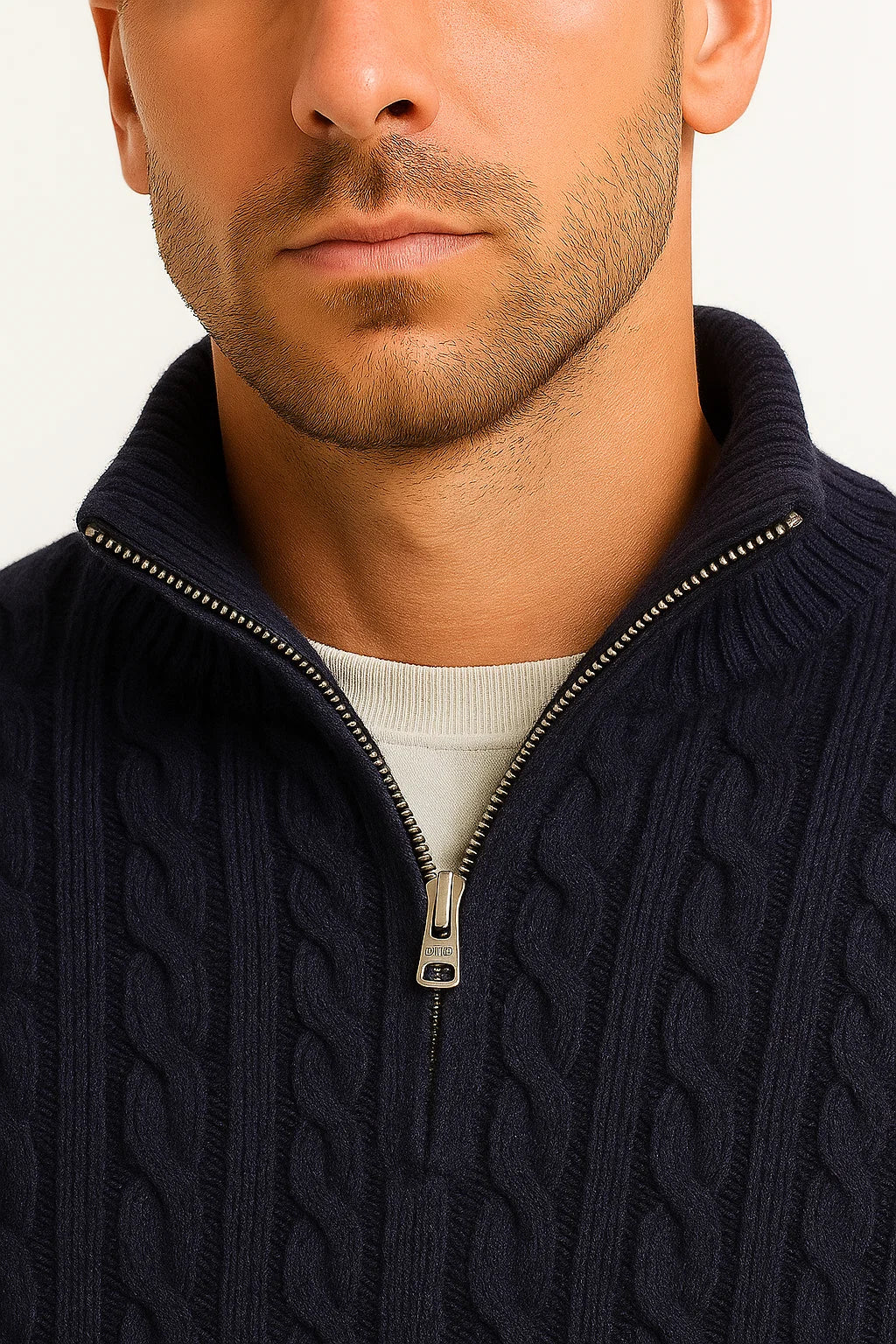 Men's Sweater | Cable Knit with Zipper