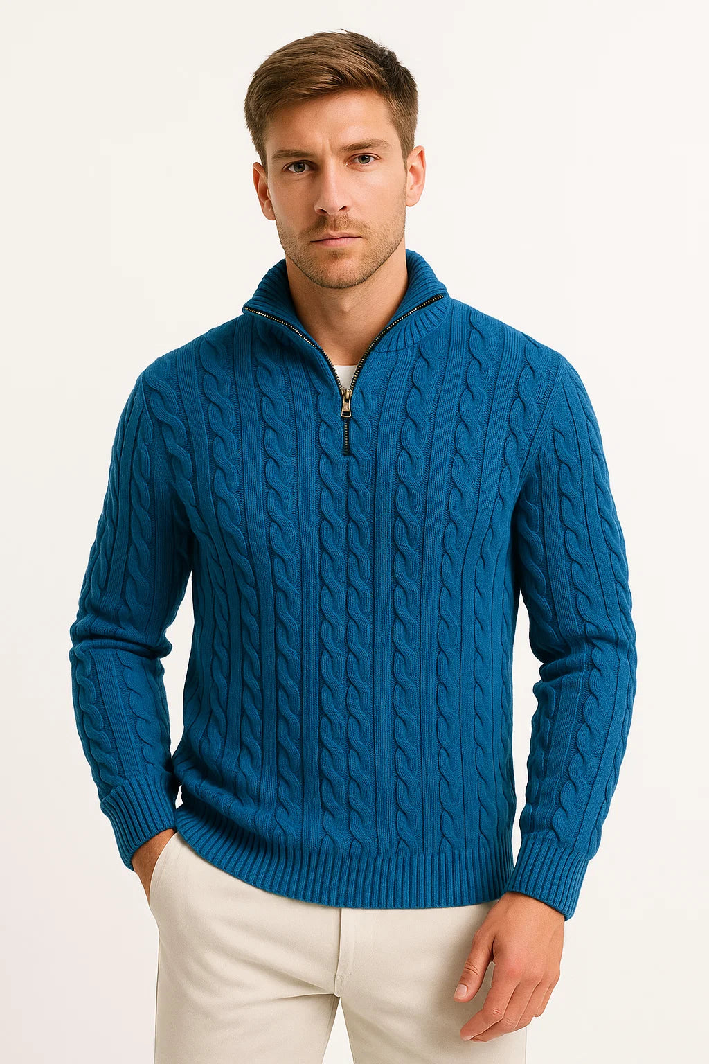 Men's Sweater | Cable Knit with Zipper