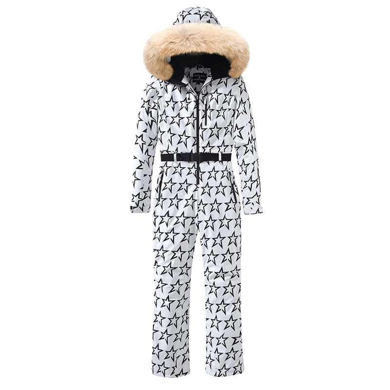 Waterproof Breathable Two Piece Ski Suit Jacket and Pants Set for Women