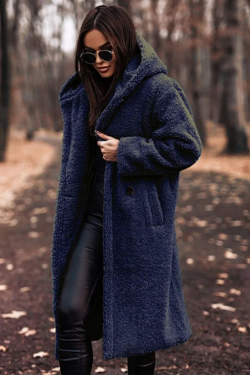 Long Hooded Winter Coat for Women | Cold Weather Outerwear Below Hip Length