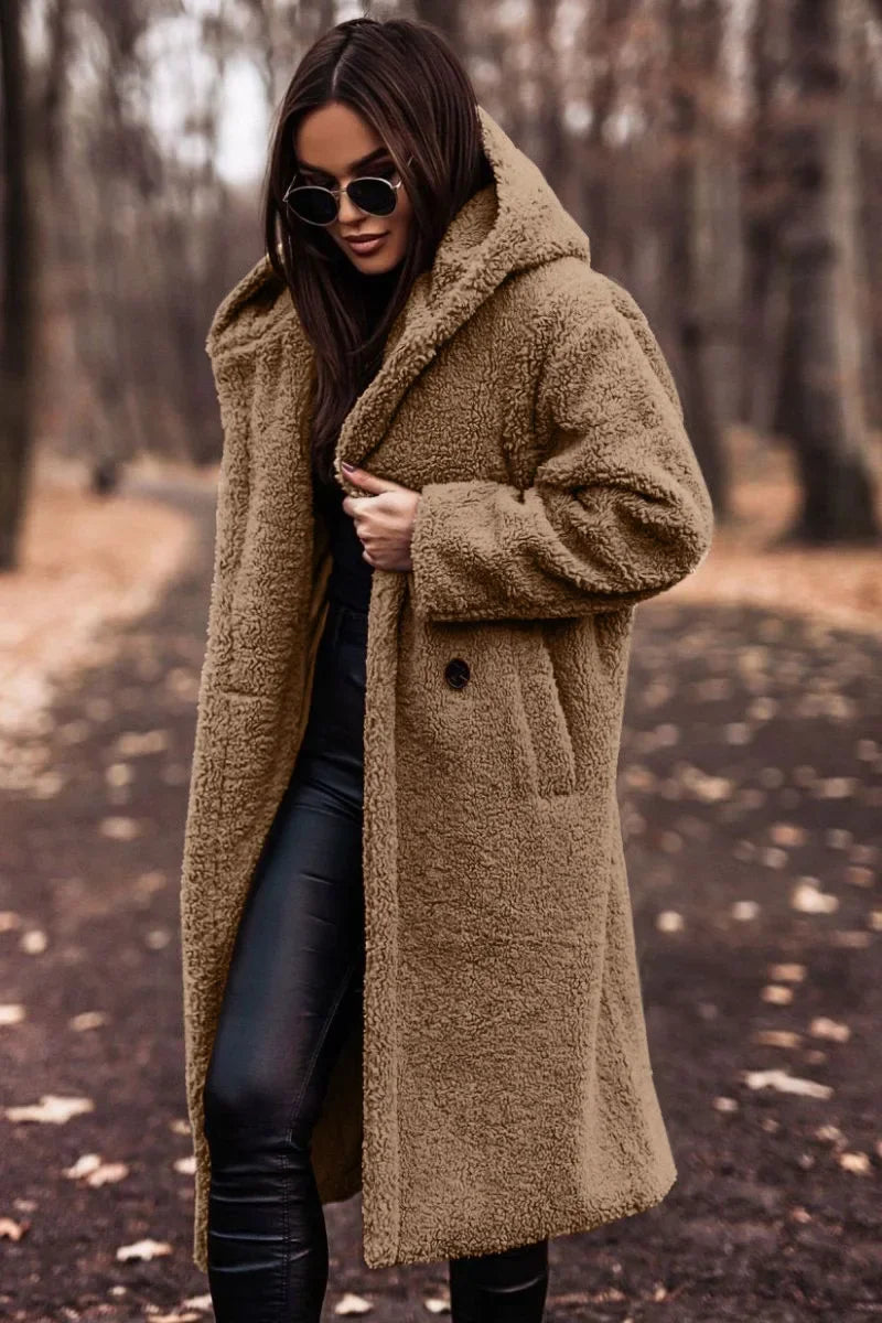 Long Hooded Winter Coat for Women | Cold Weather Outerwear Below Hip Length