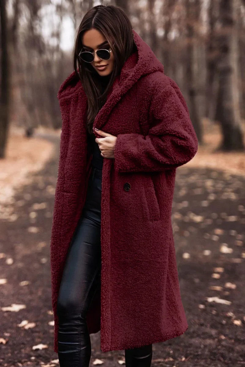 Long Hooded Winter Coat for Women | Cold Weather Outerwear Below Hip Length